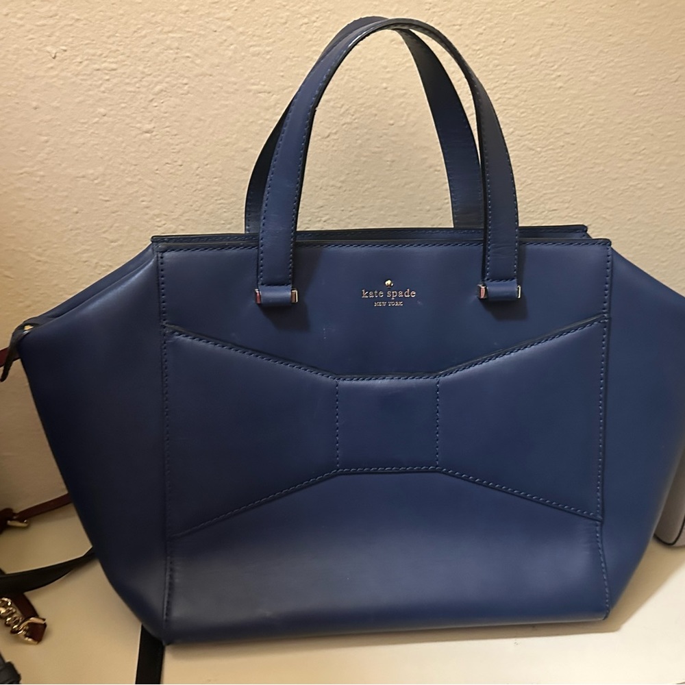 Beautiful large dark blue Kate spade tote bag!